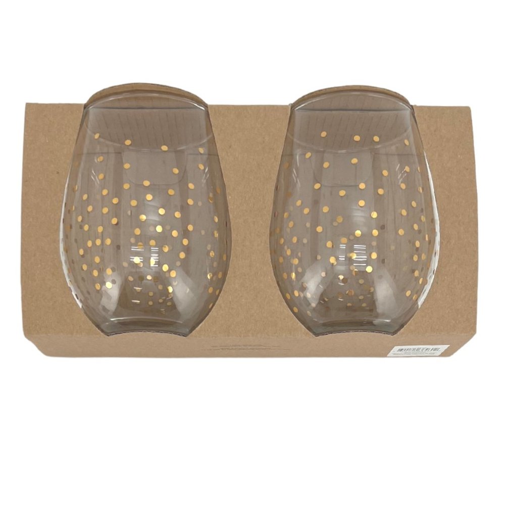 Harman | Stemless 12oz Wine Glass Set | 2 Pack | Confetti